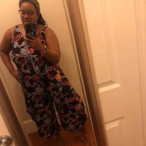 Black floral jumpsuit